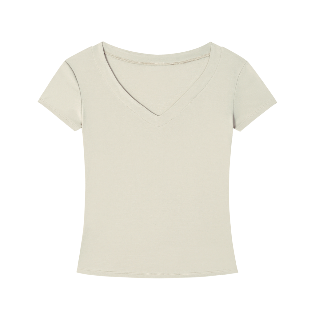 LUVERA - TENCEL V-NECK T-SHIRT