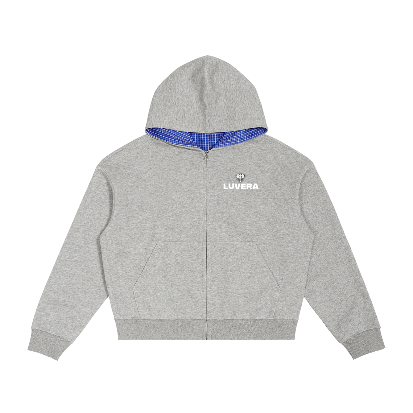 LUVERA - PLAID BOXY HOODIE