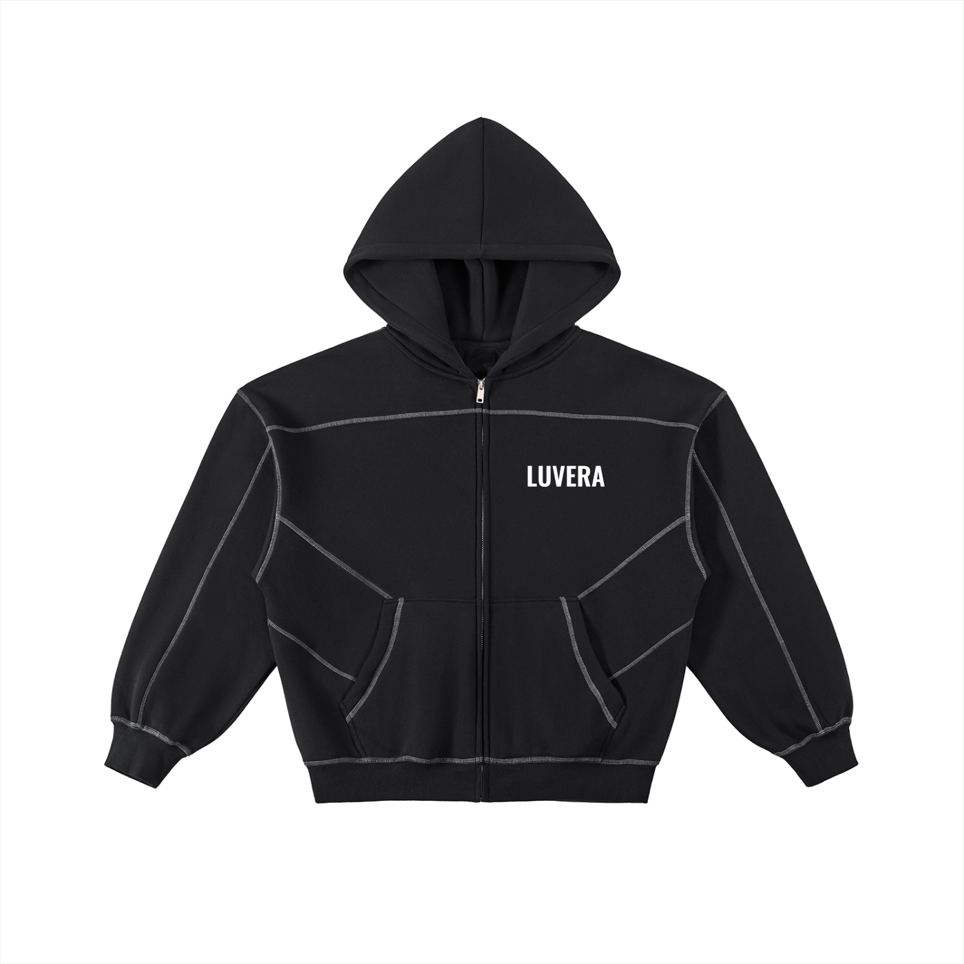 LUVERA - CONTRAST BOXY ZIP HOODIE