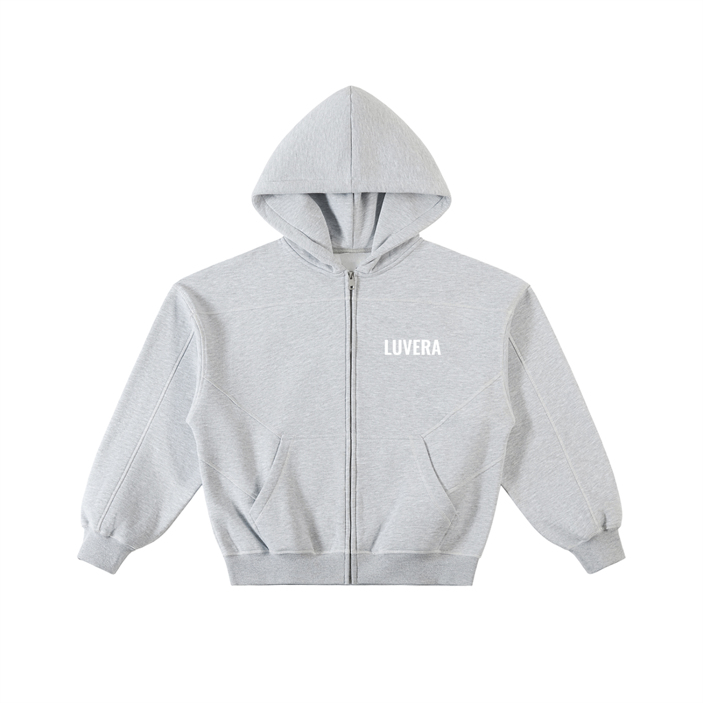 LUVERA - CONTRAST BOXY ZIP HOODIE